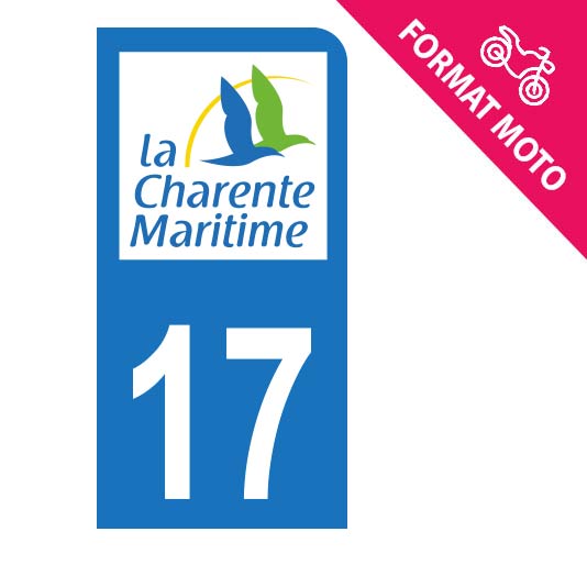 Sticker immatriculation 17 - Logo Charente maritime