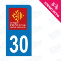 Autocollant plaque immatriculation moto 30 Occitanie