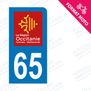 Moto - Autocollant immatriculation 65 – Occitanie