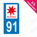 Moto - Autocollant immatriculation 91 – Essonne