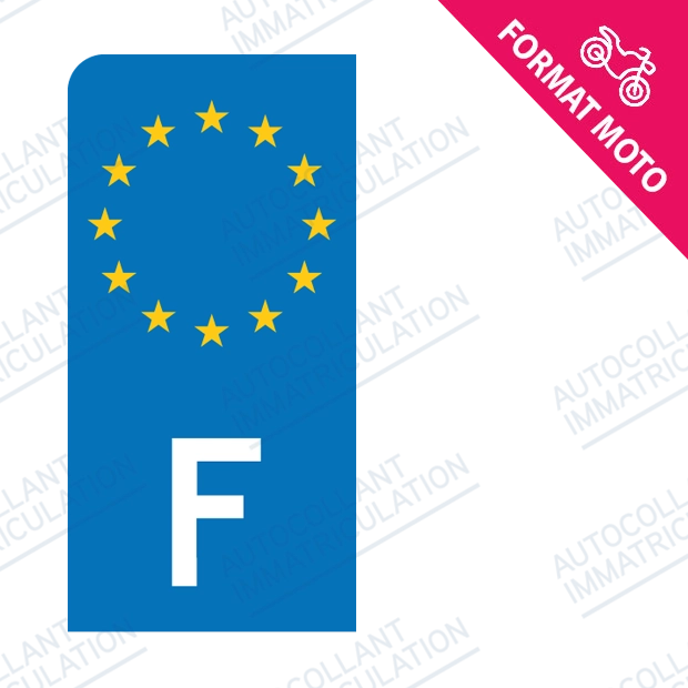 Autocollant plaque immatriculation moto F F – France
