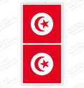 Autocollant drapeau Tunisie pour plaque immatriculation