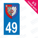 Moto - Sticker immatriculation 49 - Blason Pays de la loire new