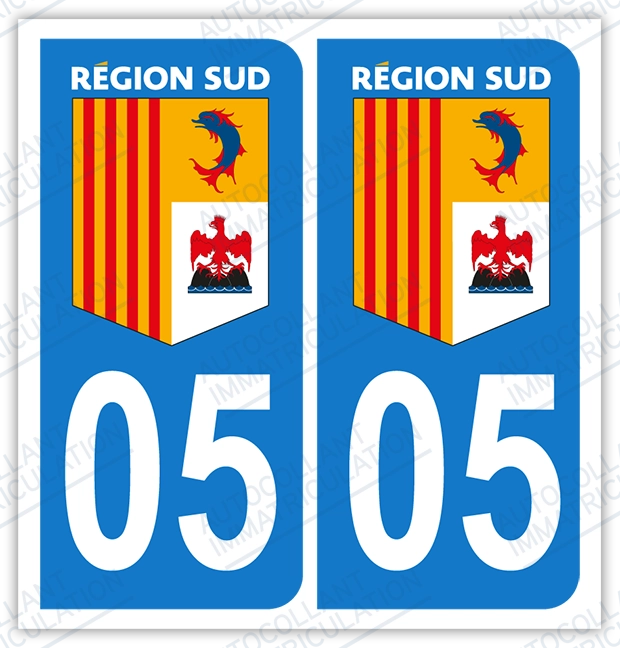 Auto - Sticker immatriculation 05 - Région sud