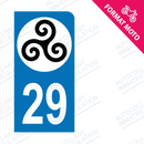 Moto - Sticker immatriculation 29 - Triskell new