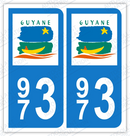 Auto - Sticker immatriculation 973 - Guyane