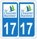 Auto - Sticker immatriculation 17 - Logo Charente maritime