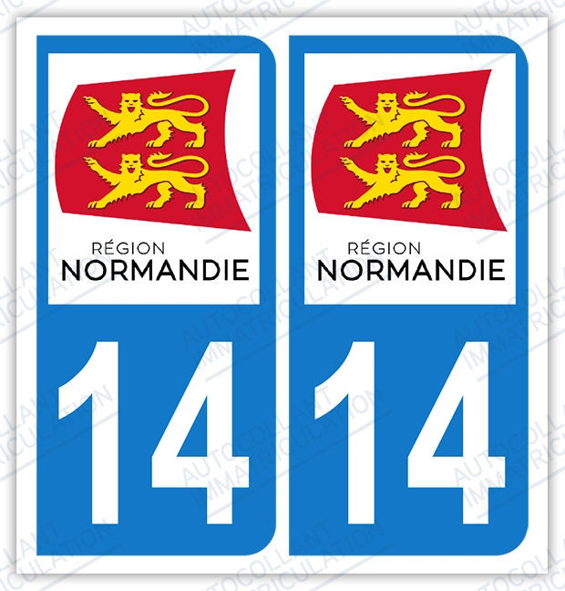 Auto - Sticker immatriculation 14 – Calvados