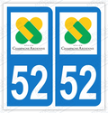 Auto - Sticker immatriculation 52 - Haute Marne