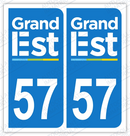 Auto - Sticker immatriculation 57 - Grand-Est