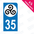 Moto - Sticker immatriculation 35 - Triskell new