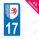 Moto - Sticker immatriculation 17 - Blason Nouvelle Aquitaine new