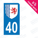 Moto - Sticker immatriculation 40 - Blason Nouvelle Aquitaine new