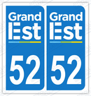 Auto - Sticker immatriculation 52 - Grand-Est