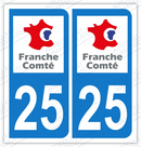 Auto - Sticker immatriculation 25 - Doubs
