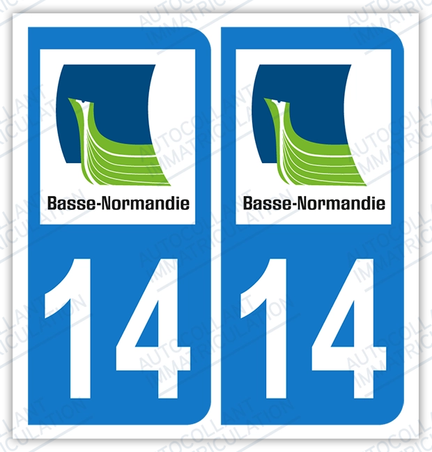 Auto - Sticker immatriculation 14 - Calvados