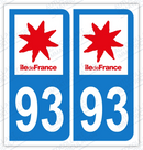 Auto - Sticker immatriculation 93 - Seine Saint Denis