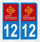 Auto - Sticker immatriculation 12 – Occitanie