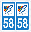 Auto - Sticker immatriculation 58 - Nièvre