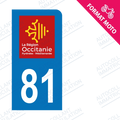 Moto - Sticker immatriculation 81 - Occitanie new
