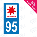 Moto - Sticker immatriculation 95 - Val d'Oise new