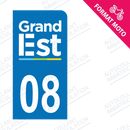 Moto - Sticker immatriculation 08 - Grand-Est new