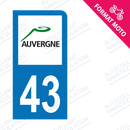 Moto - Sticker immatriculation 43 - Haute loire new