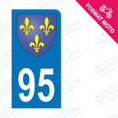 Moto - Sticker immatriculation 95 - Blason Ile de France new