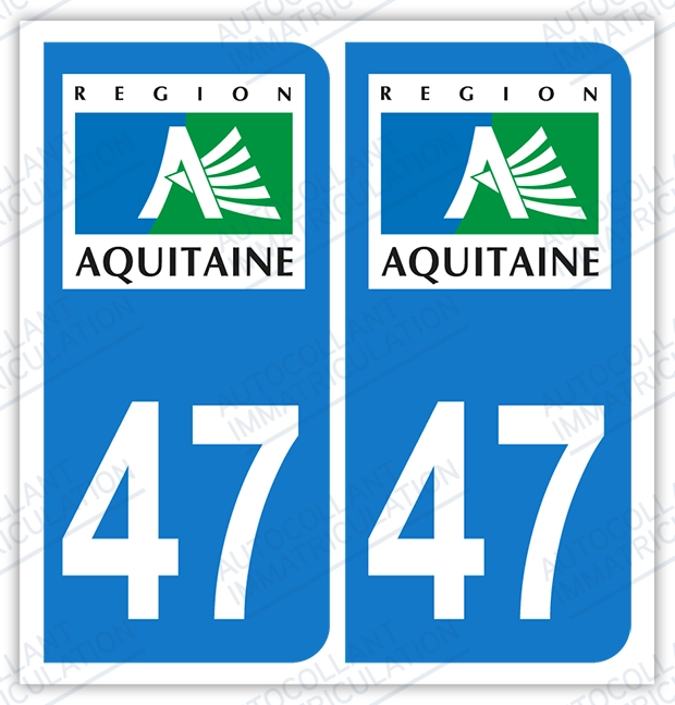 Auto - Sticker immatriculation 47 - Lot et Garonne