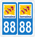 Auto - Sticker immatriculation 88 - Vosges