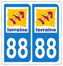 Auto - Sticker immatriculation 88 - Vosges