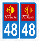 Auto - Sticker immatriculation 48 - Occitanie