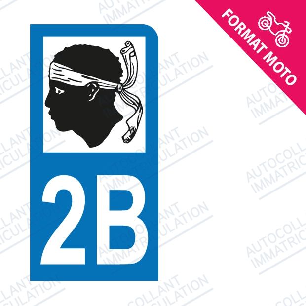 Moto - Sticker immatriculation 2B - Haute-corse new
