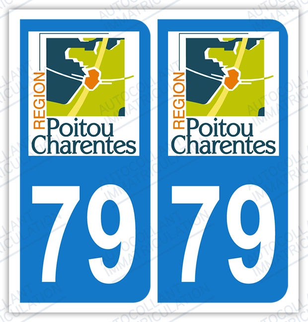 Auto - Sticker immatriculation 79 - Deux Sèvres