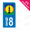 Moto - Sticker immatriculation 988 - Nouvelle-Calédonie new