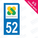 Moto - Sticker immatriculation 52 - Haute Marne new