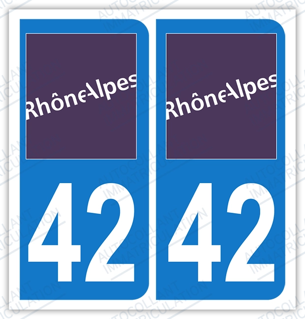 Auto - Sticker immatriculation 42 - Loire