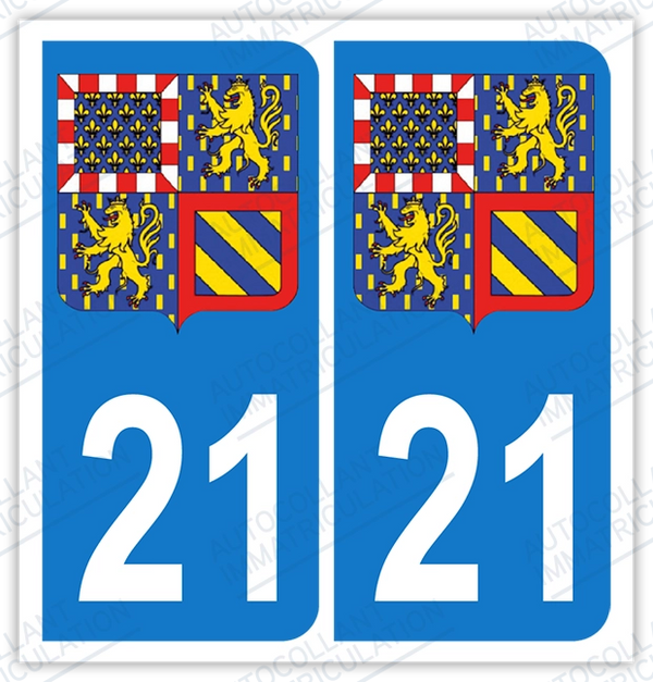 Autocollants Plaque Immatriculation HADEXIA - Lot 2 Stickers F Drapeau Français 45x100mm