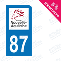 Moto - Sticker immatriculation 87 - Nouvelle Aquitaine new