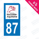 Moto - Sticker immatriculation 87 - Nouvelle Aquitaine new
