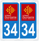 Auto - Sticker immatriculation 34 – Occitanie