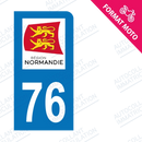 Moto - Sticker immatriculation 76 - Nouvelle région Normandie new