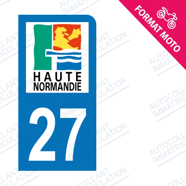 Moto - Sticker immatriculation 27 - Eure new