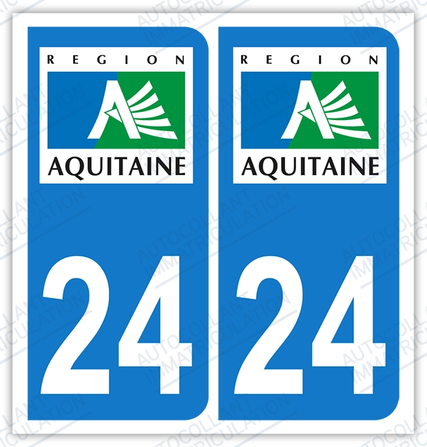 Auto - Sticker immatriculation 24 - Dordogne