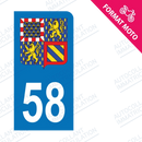 Moto - Sticker immatriculation 58 - Blason Bourgogne Franche-Comté new