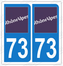 Auto - Sticker immatriculation 73 - Savoie