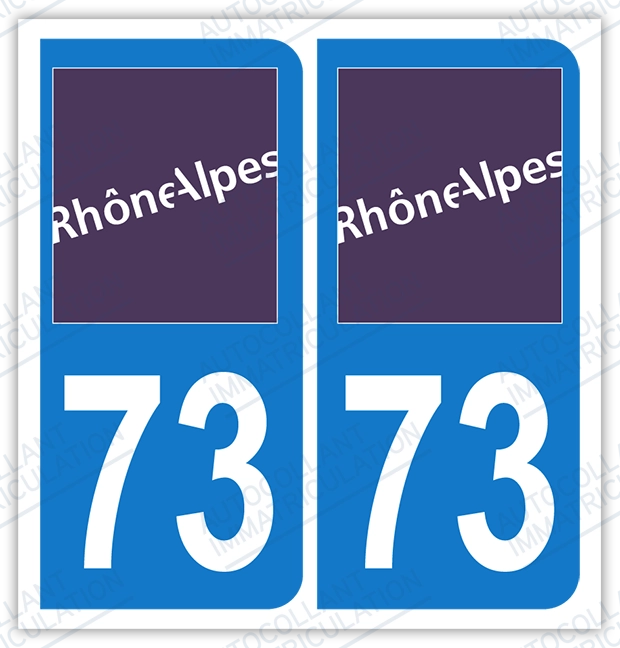 Auto - Sticker immatriculation 73 - Savoie