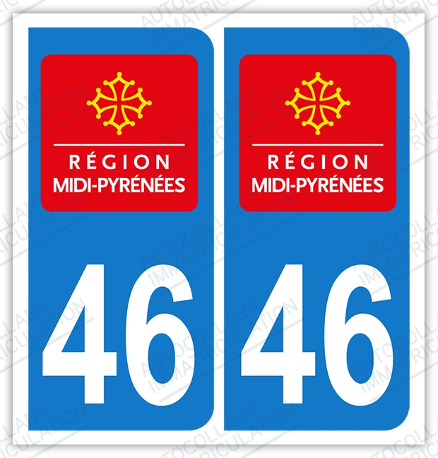 Auto - Sticker immatriculation 46 - Lot