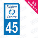Moto - Sticker immatriculation 45 - Loiret new