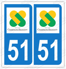Auto - Sticker immatriculation 51 - Marne